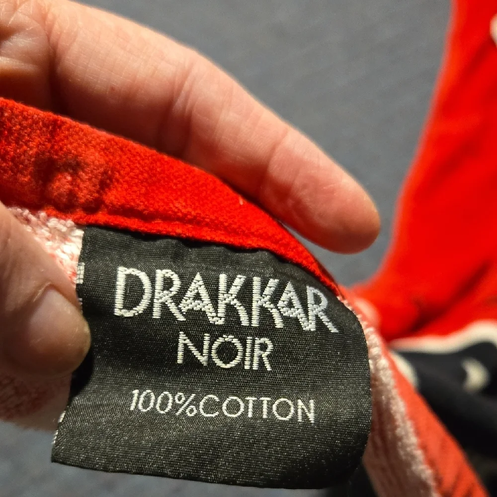 Dale Ernhardt Jr. Vintage Red and Black Beach Towel with Drakkar Noir Logo